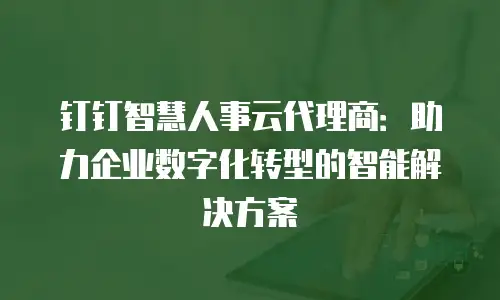 钉钉智慧人事云代理商：助力企业数字化转型的智能解决方案