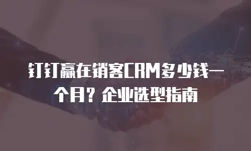 钉钉赢在销客CRM多少钱一个月？企业选型指南