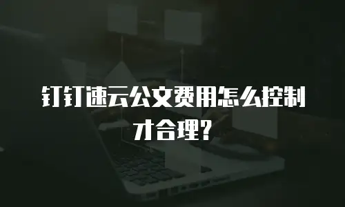 钉钉速云公文费用怎么控制才合理？