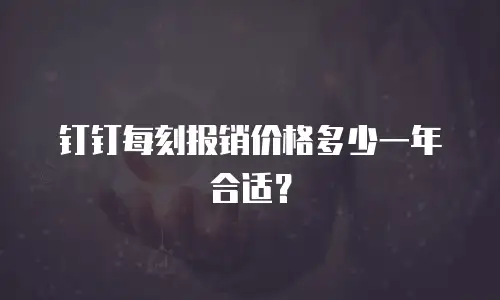 钉钉每刻报销价格多少一年合适？
