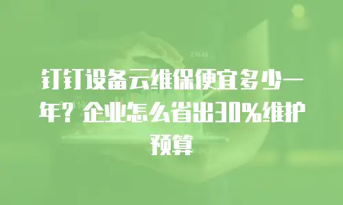 钉钉设备云维保便宜多少一年？企业怎么省出30%维护预算