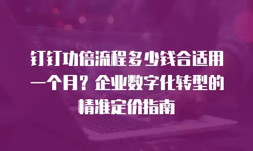钉钉功倍流程多少钱合适用一个月？企业数字化转型的精准定价指南