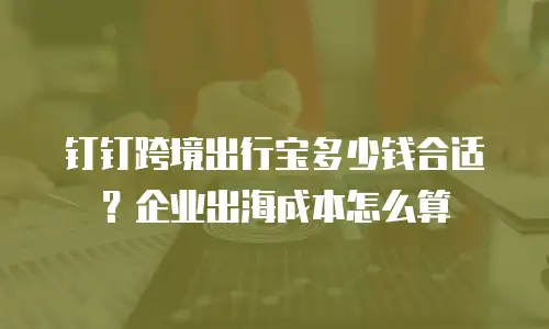 钉钉跨境出行宝多少钱合适？企业出海成本怎么算