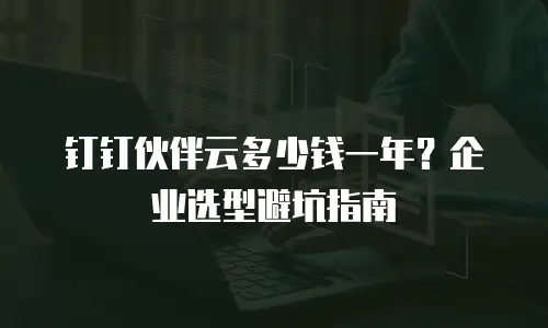 钉钉伙伴云多少钱一年？企业选型避坑指南