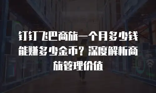 钉钉飞巴商旅一个月多少钱能赚多少金币？深度解析商旅管理价值