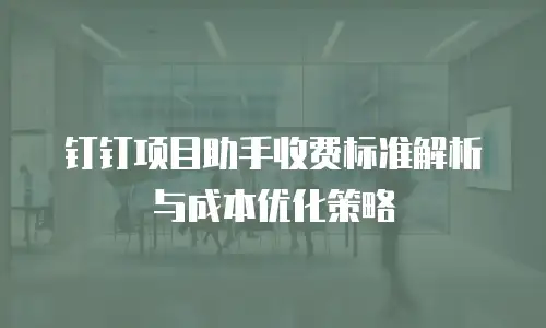 钉钉项目助手收费标准解析与成本优化策略
