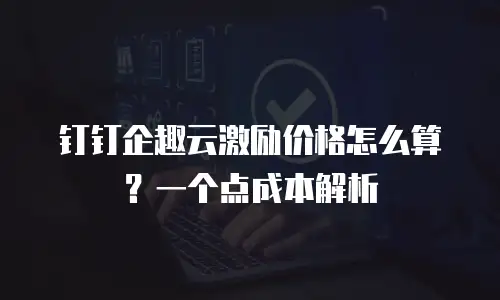 钉钉企趣云激励价格怎么算？一个点成本解析