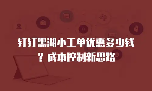 钉钉黑湖小工单优惠多少钱？成本控制新思路