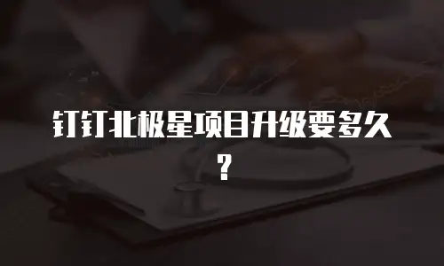 钉钉北极星项目升级要多久？