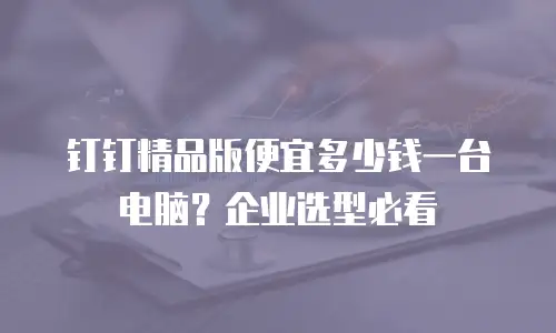 钉钉精品版便宜多少钱一台电脑？企业选型必看