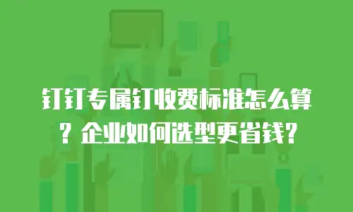钉钉专属钉收费标准怎么算？企业如何选型更省钱？
