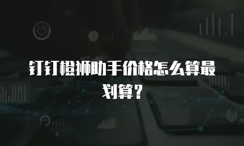 钉钉橙狮助手价格怎么算最划算？