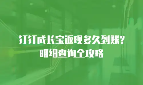 钉钉成长宝返现多久到账？明细查询全攻略