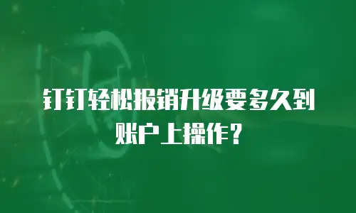 钉钉轻松报销升级要多久到账户上操作？