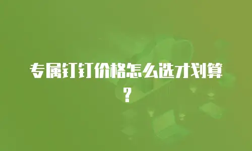 专属钉钉价格怎么选才划算？