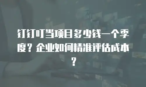 钉钉叮当项目多少钱一个季度？企业如何精准评估成本？