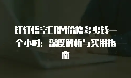 钉钉悟空CRM价格多少钱一个小时：深度解析与实用指南