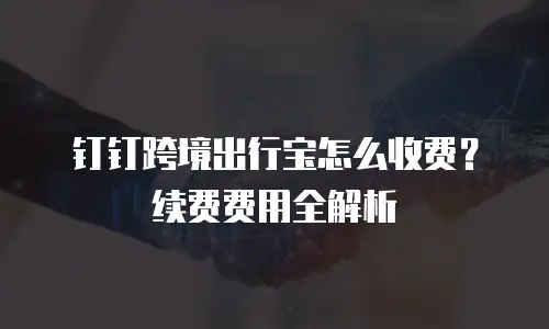 钉钉跨境出行宝怎么收费？续费费用全解析