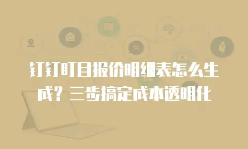 钉钉盯目报价明细表怎么生成？三步搞定成本透明化