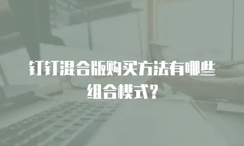 钉钉混合版购买方法有哪些组合模式？