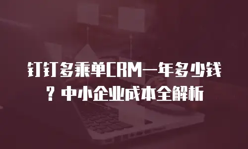 钉钉多乘单CRM一年多少钱？中小企业成本全解析