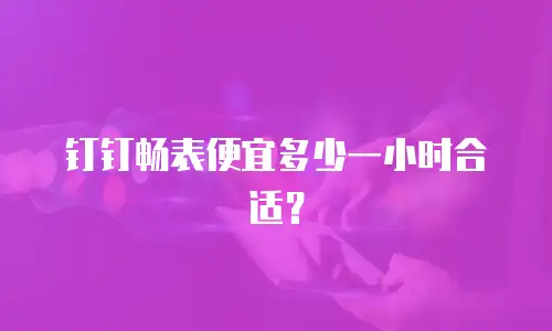 钉钉畅表便宜多少一小时合适？