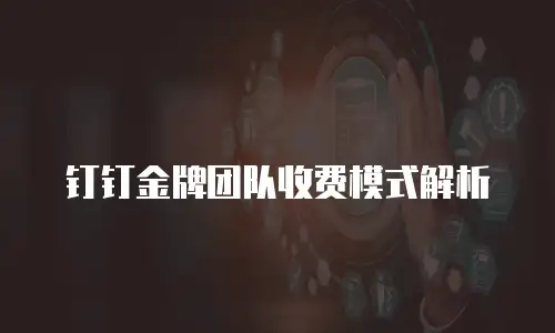 钉钉金牌团队收费模式解析