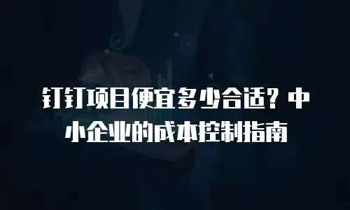 钉钉项目便宜多少合适？中小企业的成本控制指南