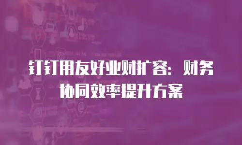 钉钉用友好业财扩容：财务协同效率提升方案