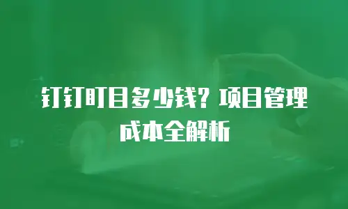 钉钉盯目多少钱？项目管理成本全解析