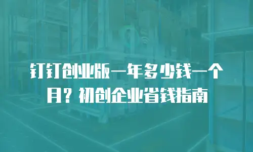 钉钉创业版一年多少钱一个月？初创企业省钱指南