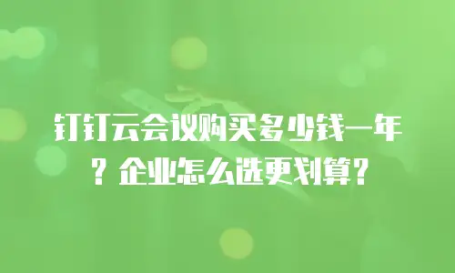 钉钉云会议购买多少钱一年？企业怎么选更划算？