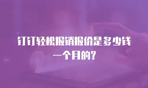 钉钉轻松报销报价是多少钱一个月的？