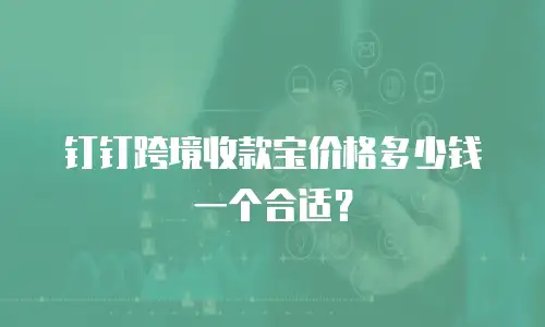 钉钉跨境收款宝价格多少钱一个合适？
