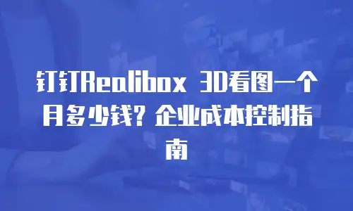 钉钉Realibox 3D看图一个月多少钱？企业成本控制指南