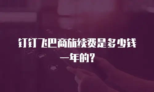 钉钉飞巴商旅续费是多少钱一年的？