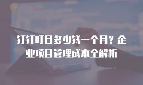 钉钉盯目多少钱一个月？企业项目管理成本全解析