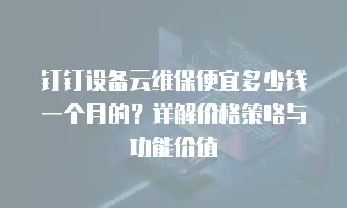 钉钉设备云维保便宜多少钱一个月的？详解价格策略与功能价值