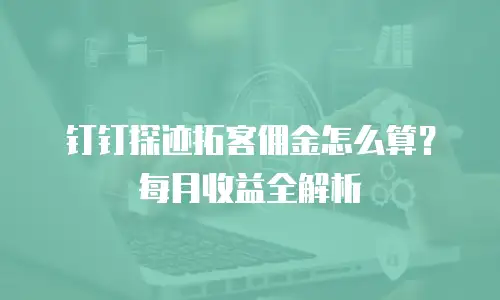 钉钉探迹拓客佣金怎么算？每月收益全解析