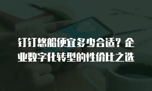 钉钉悠船便宜多少合适？企业数字化转型的性价比之选