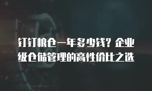钉钉粮仓一年多少钱？企业级仓储管理的高性价比之选