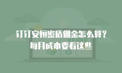 钉钉安恒密盾佣金怎么算？每月成本要看这些