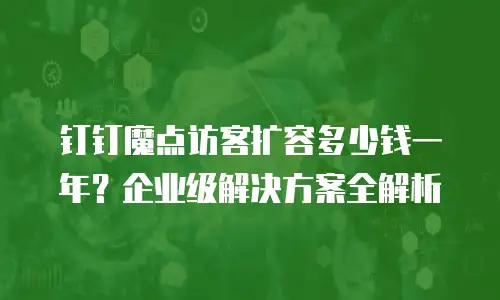 钉钉魔点访客扩容多少钱一年？企业级解决方案全解析