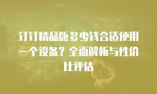 钉钉精品版多少钱合适使用一个设备？全面解析与性价比评估