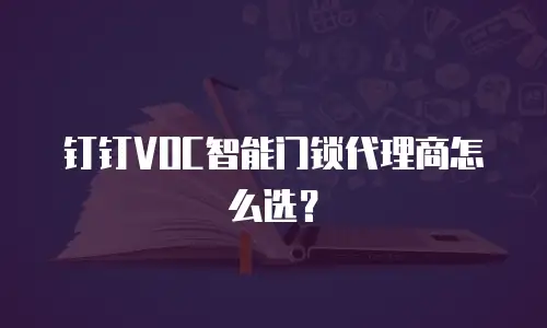 钉钉VOC智能门锁代理商怎么选？