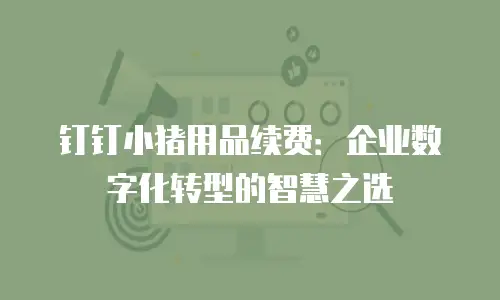 钉钉小猪用品续费：企业数字化转型的智慧之选
