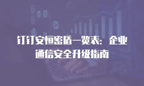 钉钉安恒密盾一览表：企业通信安全升级指南