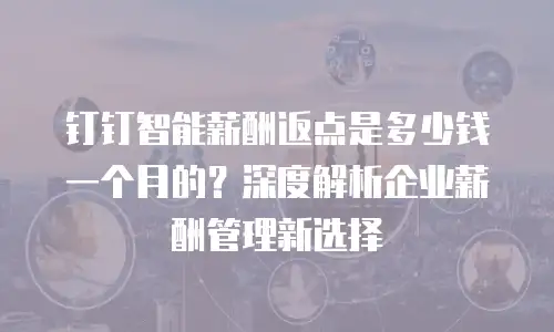 钉钉智能薪酬返点是多少钱一个月的？深度解析企业薪酬管理新选择