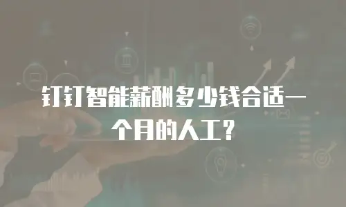 钉钉智能薪酬多少钱合适一个月的人工？