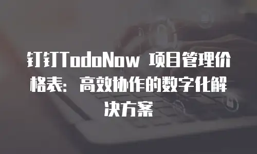 钉钉TodoNow 项目管理价格表：高效协作的数字化解决方案